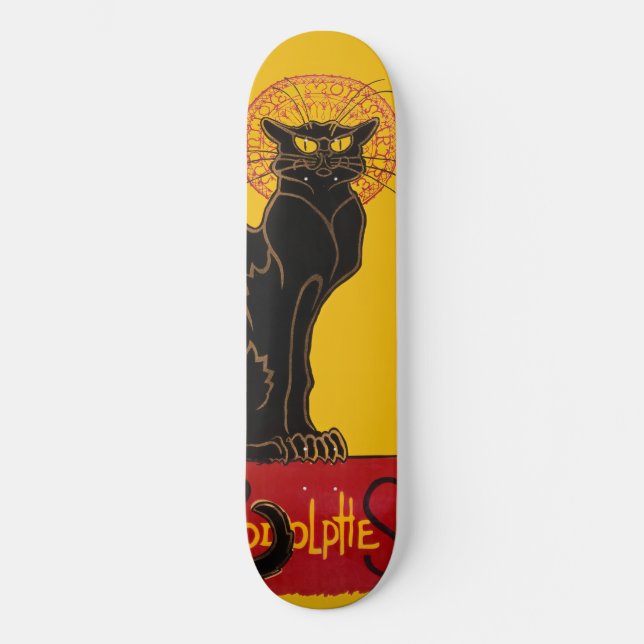 Skateboard Theophile Steinlen - Le Conversation Noir Vintage (Recto)