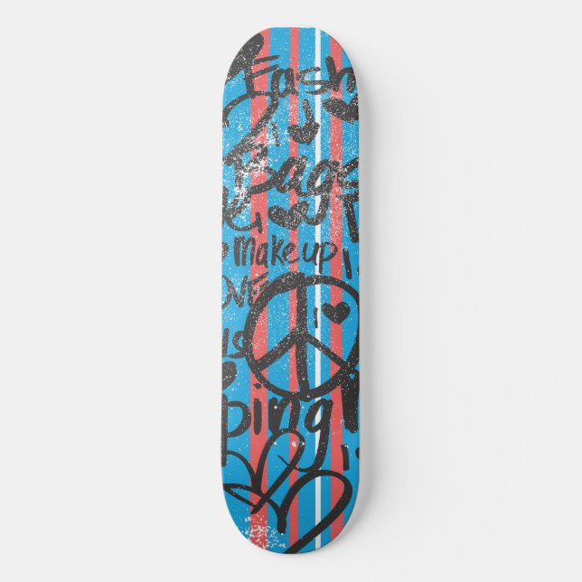 Skateboard Thin Stripes Aqua (Recto)