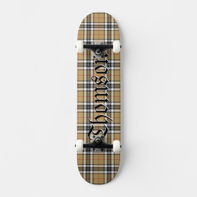 Skateboard Thomson Clan Tartan Scottish Plaid Motif (Recto)