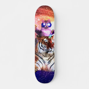 Skateboard Thug Space Chat sur Tiger Unicorn