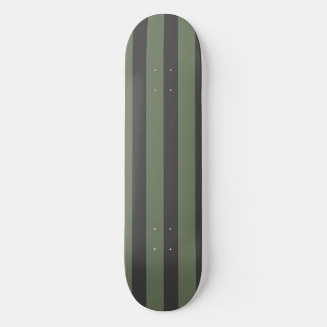 Skateboard Tic vert olive rayé moderne (Recto)