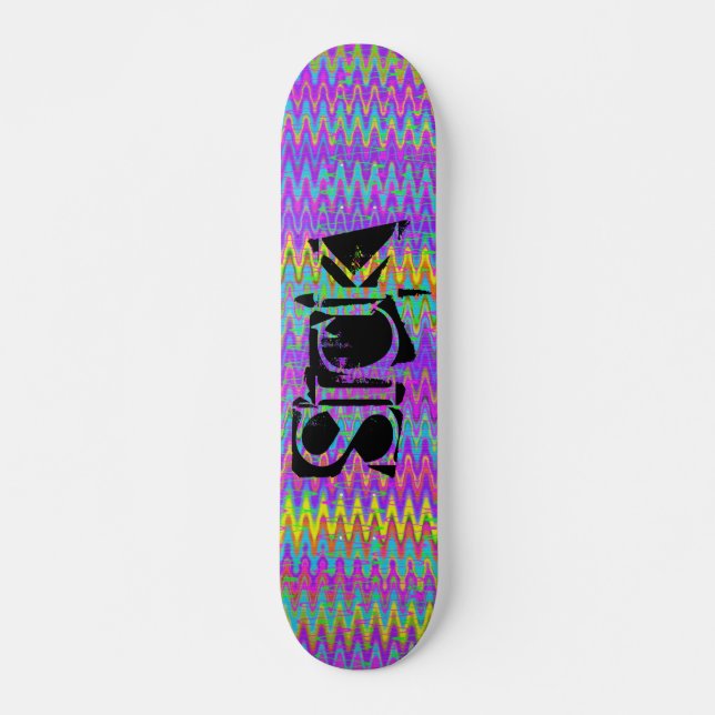 Skateboard Tie Dye Fou Chevron (Devant)