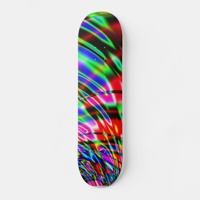 Skateboard Tie Dye Rétro Vague Fractale (Recto)
