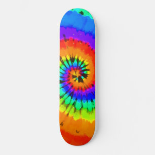 Skateboard Tiedye en spirale néon rastafarienne