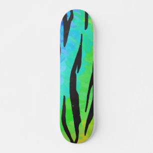 Skateboard Tiger noir et arc-en-ciel