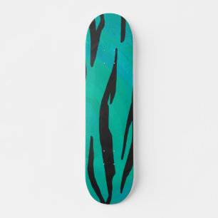 Skateboard Tiger noir et Turquoise