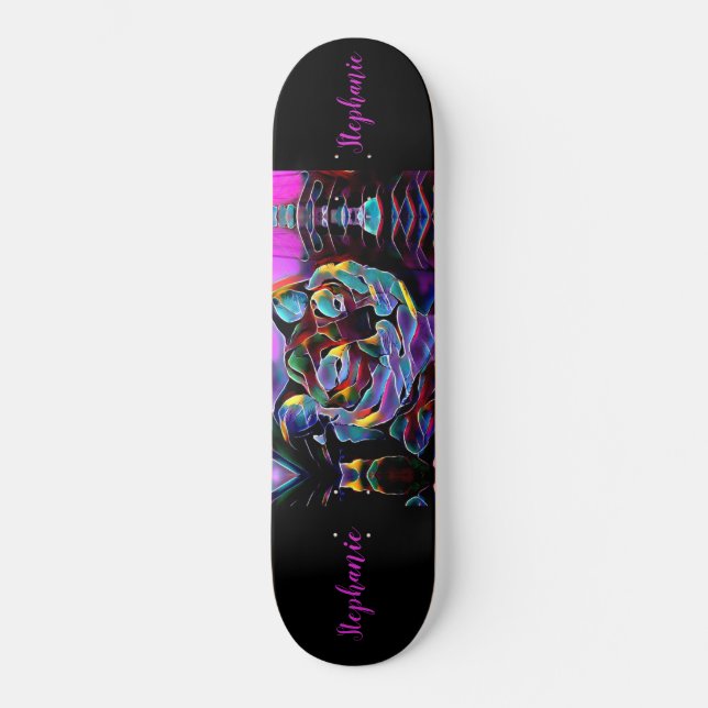 Skateboard Tigre Abstract Girl (Recto)