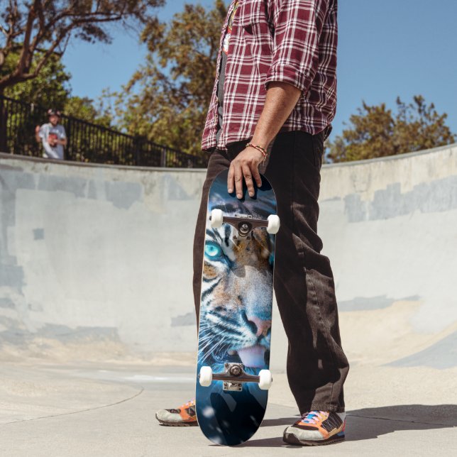 Skateboard Tigre bleu (Extérieur 2)