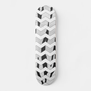 Skateboard Tigre Cheveron noir et blanc