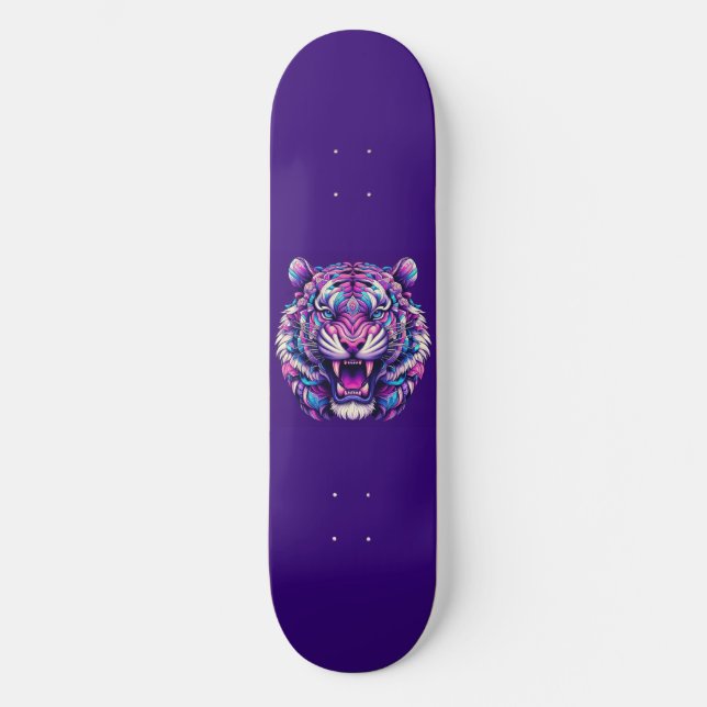 Skateboard Tigre coloré (Recto)
