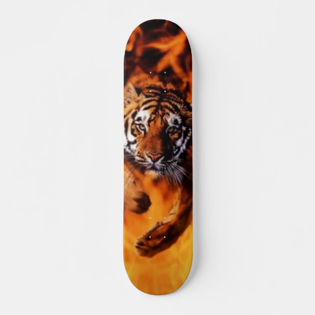 Skateboard Tigre de flamme (Devant)