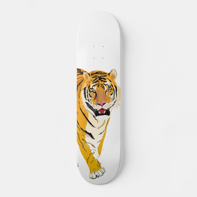 Skateboard Tigre illustré (Recto)
