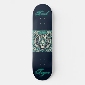 Skateboard Tigre turquoise en Carré rapide