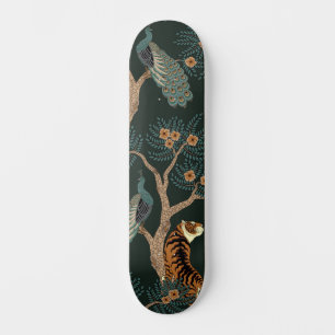 Skateboard Tigre vintage et paon
