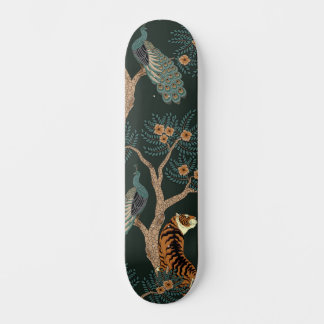 Skateboard Tigre vintage et paon