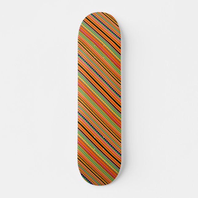 Skateboard Tissu de conception de motifs aztèques indigènes c (Devant)