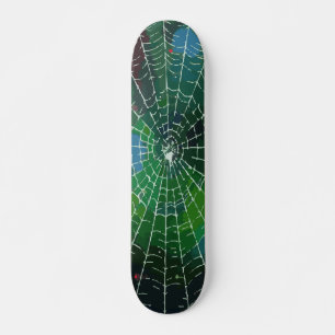 Skateboard Toile d'araignée blanche abstraite Street Art sur