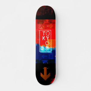 Skateboard Tokyo Neon Red/Black Skate