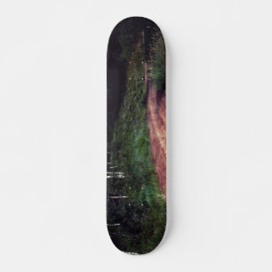 Skateboard Tombé Une Courbe Dans La Route
