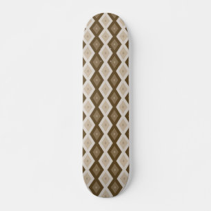 Skateboard Tons de motif diamant brun