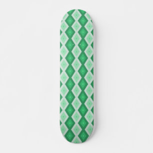 Skateboard Tons de motif diamant vert