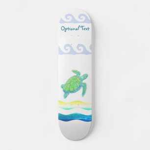 Skateboard Tortue bleue et verte
