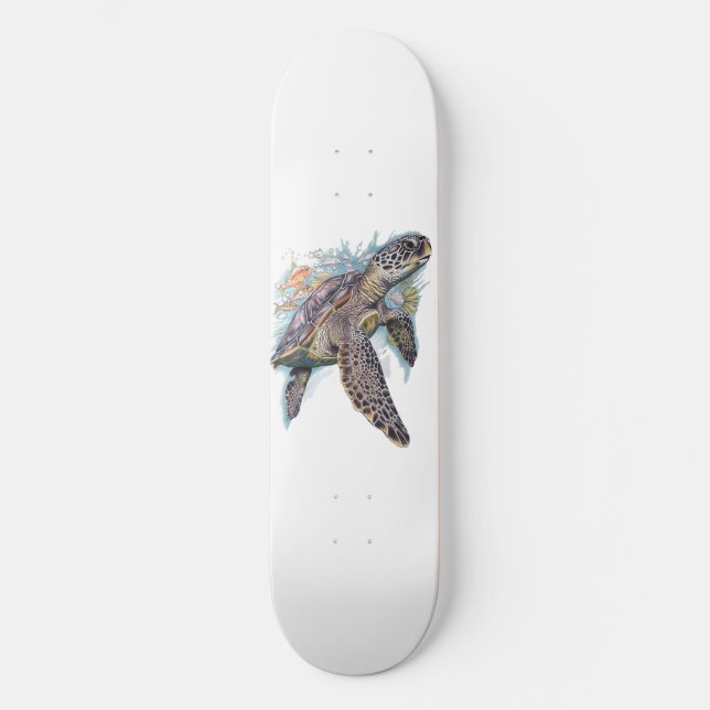 Skateboard Tortuga de mar multicolore (Recto)
