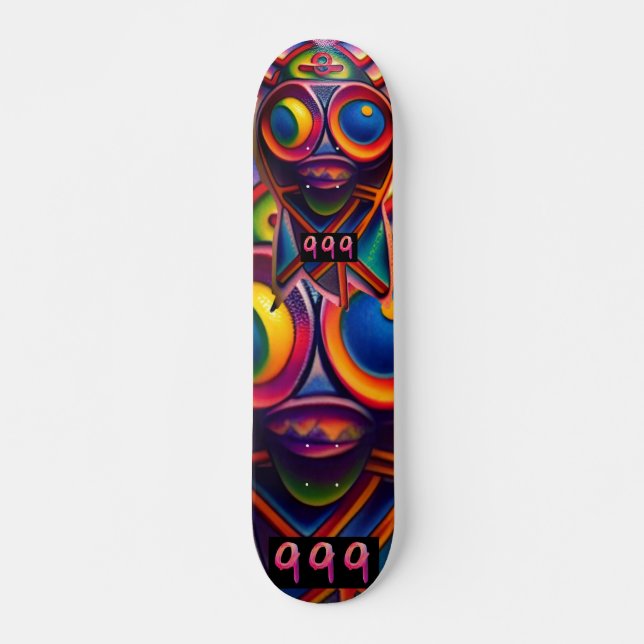Skateboard Totme psychédélique tribal 7 3/4" tablette de plan (Devant)