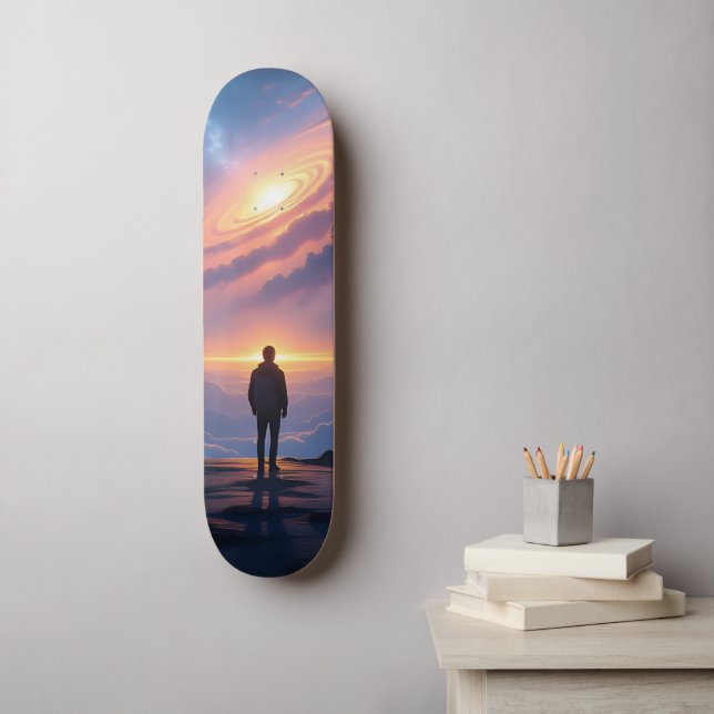 Skateboard Toucher l'infini au sommet du monde (Art mural)