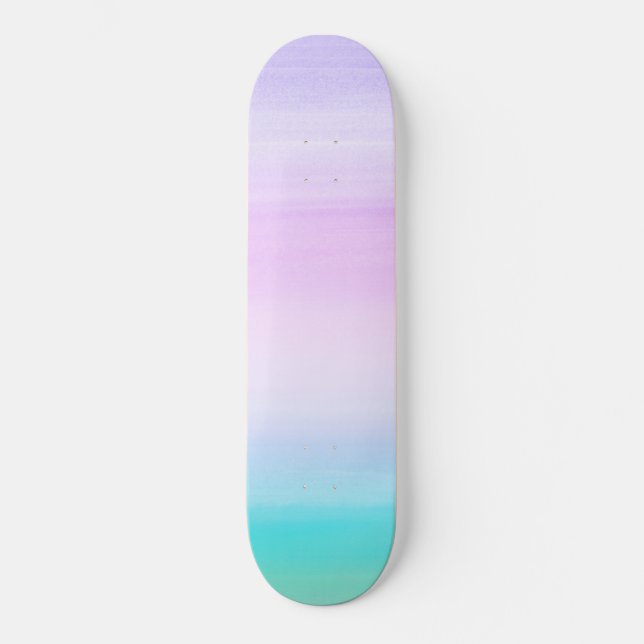 Skateboard Toucher Unicorn Girls Aquarelle Abstrait #1 (Recto)