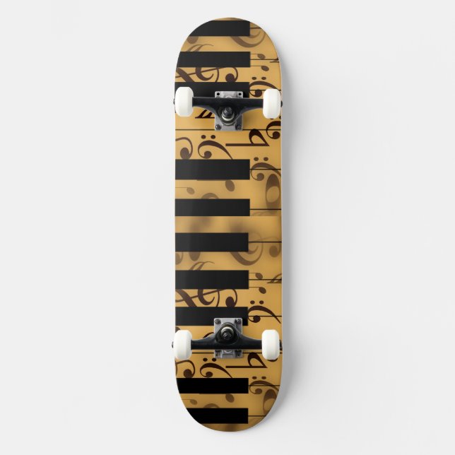 Skateboard Touches de piano notes de musique professeur desti (Recto)