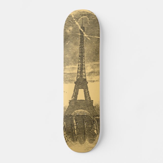 Skateboard Tour Eiffel vintage Paris (Recto)