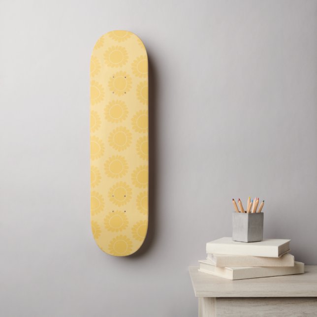 Skateboard Tournesol Jaune Clair Fleurit 1 (Art mural)