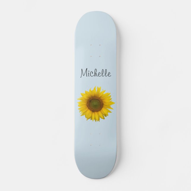 Skateboard Tournesol Jaune Personnalisé Cute Pays Floral (Recto)