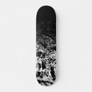 Skateboard Tournoyages géométriques noir blanc de nuit d'hive