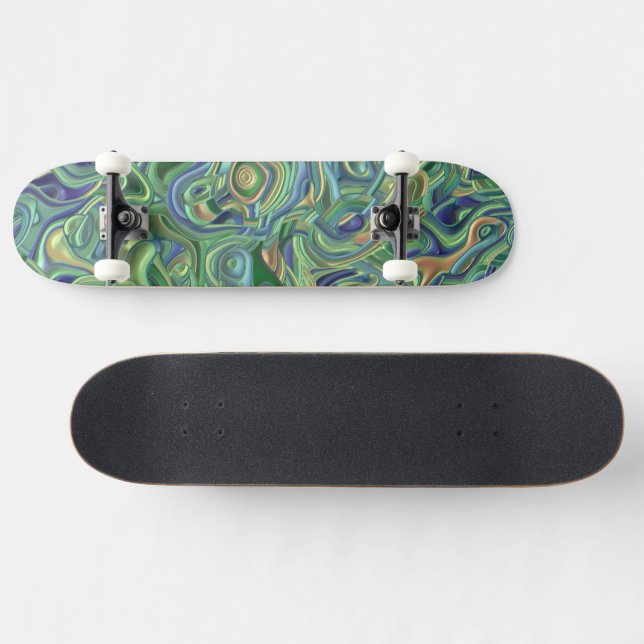 Skateboard Tournures 3D colorées psychédéliques   (Horz)