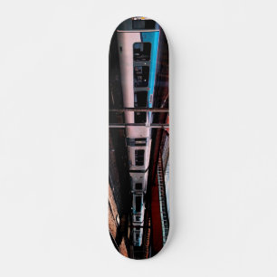 Skateboard Train bleu et argent