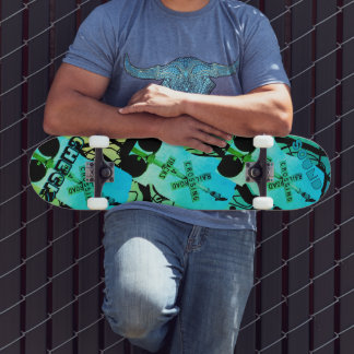 Skateboard Train Planche à Roulettes Corbeau Bleu Vert Dynami