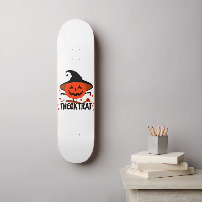 Skateboard Treck Trat Citrouille Sourire (Art mural)