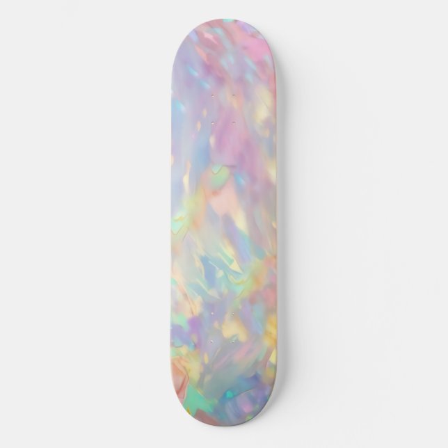 Skateboard Trendy colorful faux holographic opal (Recto)
