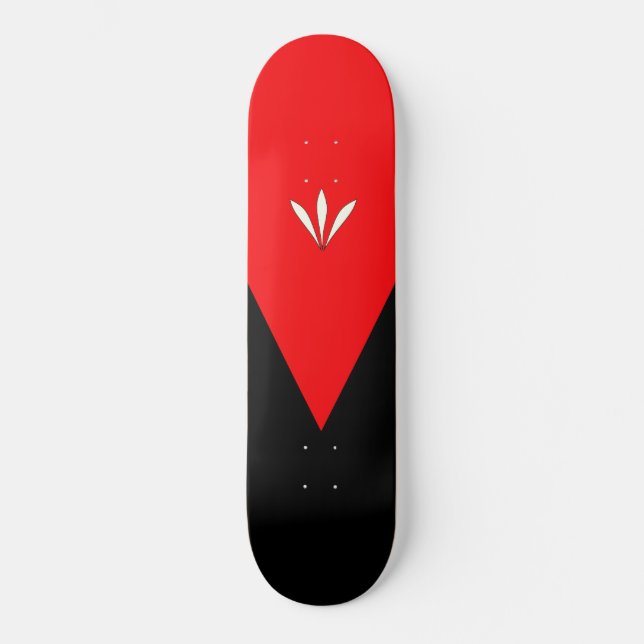 Skateboard Triangle noir et rouge élégant (Recto)
