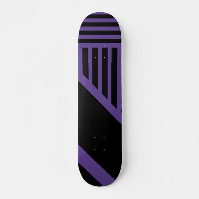 Skateboard Triangle rayures en violet et noir (Devant)