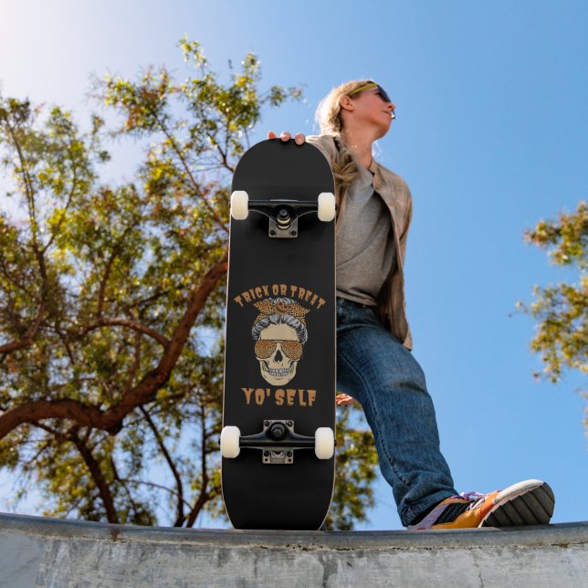 Skateboard TRICK OU TRAITER VOUS-MÊME drôle halloween crâne m (Extérieur 1)