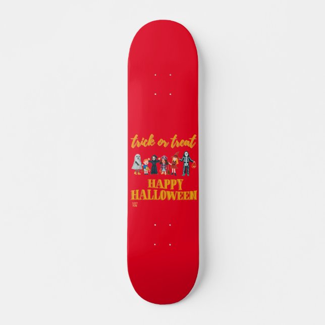 Skateboard "TRICK OU TRER" drôle halloween (Devant)