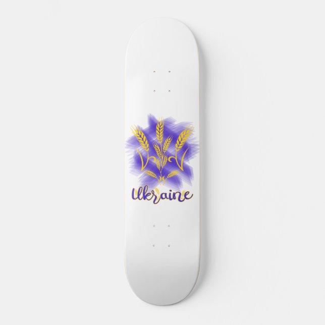 Skateboard Trident ukrainien fait d'oreille de blé (Recto)