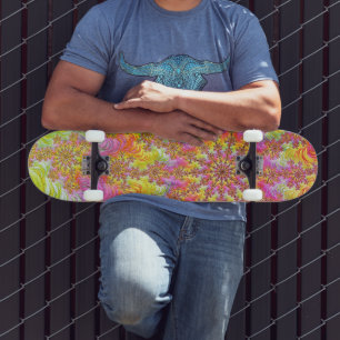 Skateboard Tripant Groovy Funky Psychédélique Fractale Explos