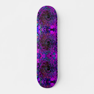 Skateboard Trippy Black et Magenta Retro Liquid Swirl