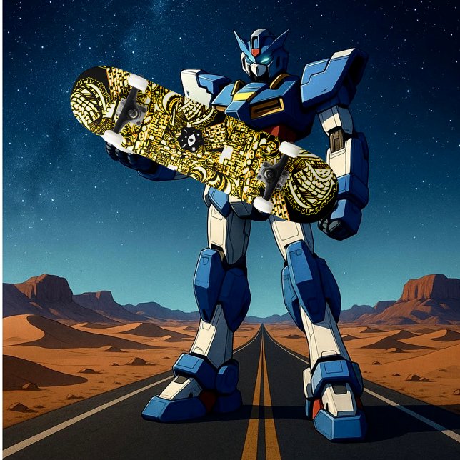 Skateboard Trippy Black Gold Doodle (Créateur téléchargé)