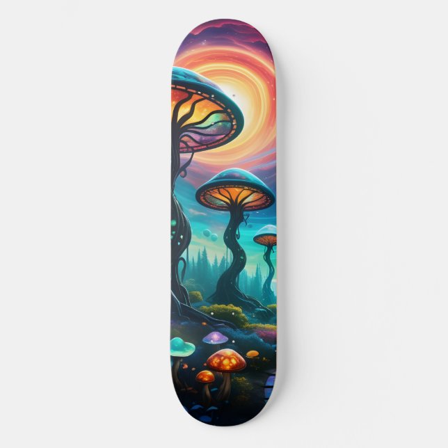 Skateboard Trippy Mushroom Planet (Recto)