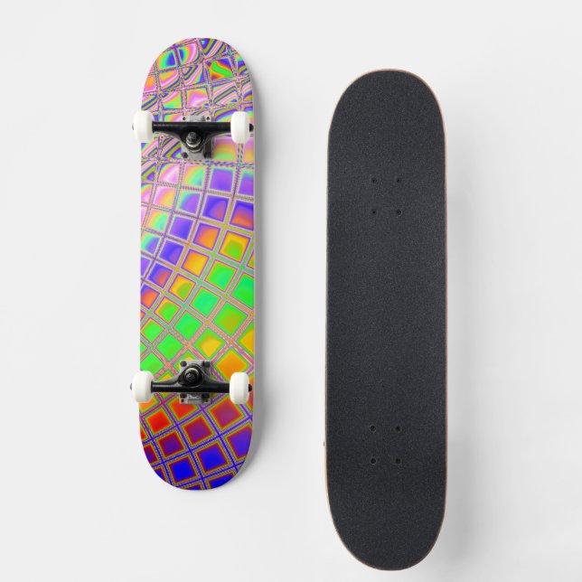 Skateboard Trippy Super Vibrant Abstrait Digital Fractal Art (Recto)